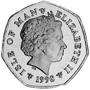 () Монета Остров Мэн 1998 год 50 пенсов ""  Медь-Никель  AU