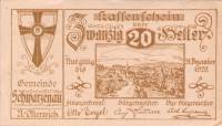 (№1920) Банкнота Австрия 1920 год "20 Heller"