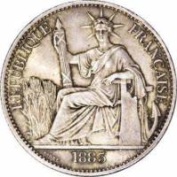 (№1885km4) Монета Французский Индокитай 1885 год 50 Cents (Вт/знак монетного двора: с)