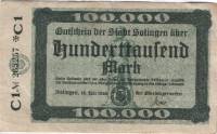 (№1923) Банкнота Германия 1923 год "100,000 Mark"