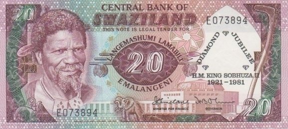  Банкнота Свазиленд 1981 год 20     UNC