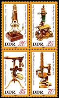 (1980-063) Лист (4 м 2х2) Германия (ГДР) "Микроскопы"    Музей оптики, Йена III Θ