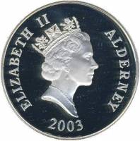 () Монета Остров Олдерни 2003 год 5 фунтов ""   PROOF