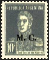 (№1925-290) Марка из набора Аргентина 1925 год "Joseacute Франциско ovpt де Martiacuten 17781850 ldq