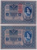 (1919) Банкнота Австро-Венгрия 1919 год 1 000 крон "Вертик надпечатка на боне 1902 года"   XF