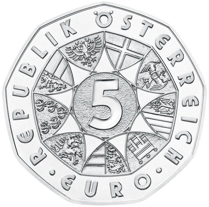 (031, Ag) Монета Австрия 2017 год 5 евро &quot;Голубой Дунай&quot;  Серебро Ag 800  Буклет