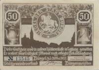 (№1921) Банкнота Германия 1921 год "50 Pfennig"