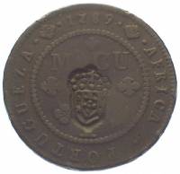 (№1837km51.3) Монета Ангола 1837 год 2 Macutas (Надчеканку)