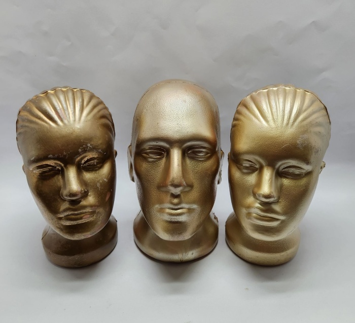 Манекен голова для шапок 16 шт золотой цвет ( Сост. на фото )