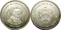 2007 Монета Мали 2500 франков Фредерик Дуглас  Серебро Ag 925  PROOF