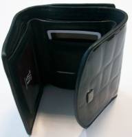 Портмоне женское "Wanlima", Натуральная лаковая кожа, 2 отделения с отсеками, Клепка,поцелуй, Черное