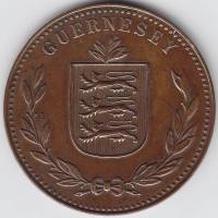 () Монета Остров Гернси 1945 год   ""     VF
