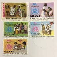 --  Набор марок Гана 5 шт.  Негашеные , III O