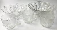 Салатник 2 шт + 3 чашки хрусталь стекло 