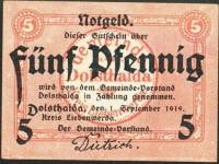 (№1919) Банкнота Германия 1919 год "5 Pfennig"