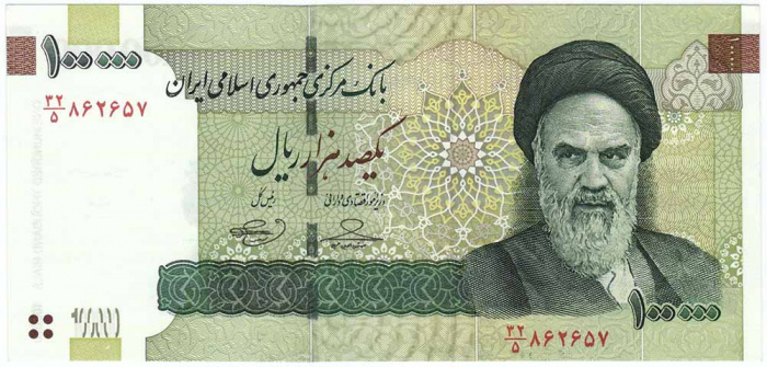 (2010) Банкнота Иран 2010 год 100 000 риалов &quot;Рухолла Хомейни&quot;   UNC