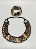 Украшения из дерева колье + браслет 