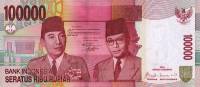(,) Банкнота Индонезия 2009 год 100 000 рупий    UNC