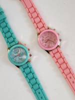 Часы наручные женские 2 шт Geneva (цвет розовый зеленый золотой)