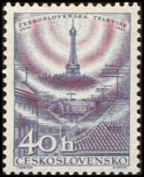 (1957-047) Марка Чехословакия "Антена"    3 года Чехословацкому телевидению III O