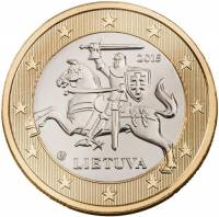 (2015) Монета Литва 2015 год 1 евро   Биметалл  UNC