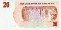 (,) Банкнота Чек на предъявителя Зимбабве 01.08.2006 год 20 долларов    UNC