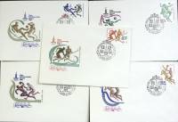 1980-год Набор худож. конв. п\д, сг+ марка, 5 шт. СССР Олимпиада 80   , Печать ПД Марка