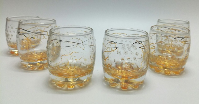 Стопки, цветное стекло, 6 шт