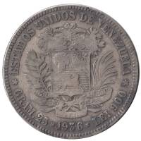 () Монета Венесуэла 1936 год   ""   Серебро (Ag)  VF