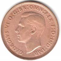 (1948) Монета Великобритания 1948 год 1 пенни "Георг VI"  Бронза  VF