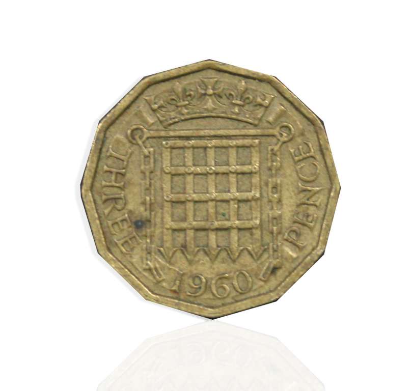 (1960) Монета Великобритания 1960 год 3 пенса &quot;Елизавета II&quot;  Латунь  VF