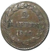 (№1810km202(basel)) Монета Швейцария 1810 год 2 Rappen
