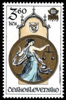 (1978-035) Марка Чехословакия "Весы"    Пражская астрономическая башня с часами III Θ