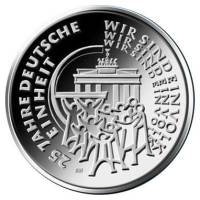 (2015f) Монета Германия (ФРГ) 2015 год 25 евро "Германия. 25 лет Объединения"  Серебро Ag 999  PROOF