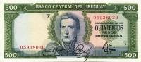 (1967) Банкнота Уругвай 1967 год 500 песо "Хосе Артигас"   UNC