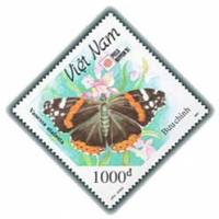 (1991-103) Марка Вьетнам "Адмирал"    Бабочки III O