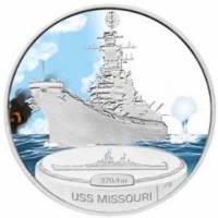 (№2007km67) Монета Тувалу 2007 год 1 Dollar (Американский военно-морской флот Айова-класса battleshi