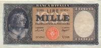 (№1959P-88c) Банкнота Италия 1959 год "1,000 Lire (Medusa)" (Подписи: Menichella and Boggione)
