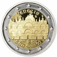 (021) Монета Италия 2017 год 2 евро "Собор Святого Марка"  Биметалл  VF