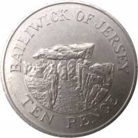 (№1983km57.1) Монета Джерси 1983 год 10 Pence