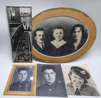 Старинные ретро винтажные фотографии 5 штук портреты в рамках