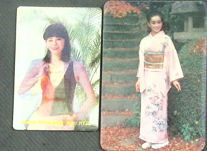 Набор стерео-календарей, 2 шт., &quot;Девушки&quot;, 1982-1987 гг., Япония