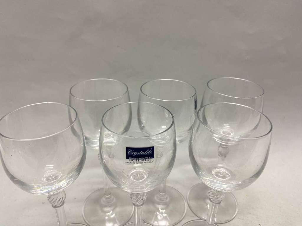 Рюмки 6 шт стекло, Кристал Богемия Чехия