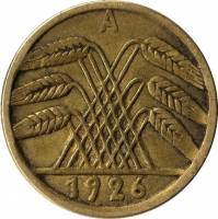 () Монета Германия Веймарская республика 1924 год 5  ""    AU