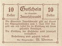 (№1920) Банкнота Австрия 1920 год "10 Heller"