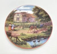 Тарелка декоративная настенная, сельский пейзаж