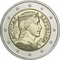 (2014) Монета Латвия 2014 год 2 евро   Биметалл  UNC