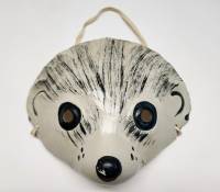 Маска новогодняя карнавальная Ежик картон папье-маше СССР винтаж