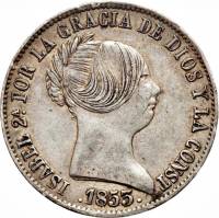 (№1851km595.2) Монета Испания 1851 год 10 Reales (Мадрид 6-конечная звезда)