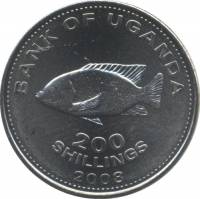 (№2007km68a) Монета Уганда 2007 год 200 Shillings